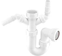 McAlpine WM11 Sink Trap with 135 Degree Twin Nozzles - White
