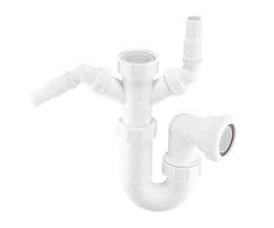 McAlpine WM11 Sink Trap with 135 Degree Twin Nozzles - White