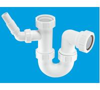 McAlpine WM14 75mm Water Seal Tubular Swivel 'P' Trap w/ 1.5" Multifit Outlet & 135° swivel inlet connection for the discharge from a domestic McAlpine White