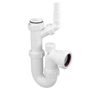 McAlpine WM15V Adjustable Sink Trap with 135° Swivel Nozzle with Anti-Syphon (Silentrap) in White McAlpine White