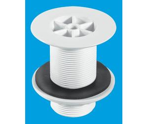 McAlpine WS3 1.5" Shower Waste: 85mm White Plastic Flange x 3.5" Tail: Backnut Model McAlpine White