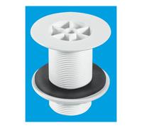 McAlpine WS3 1½" Shower Waste: 85mm White Plastic Flange x 3½" Tail: Backnut Model