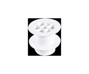 McAlpine WU1S 1.25" Urinal Waste: 60mm Flush Flange x 56mm Tail: Backnut Mod in White McAlpine White