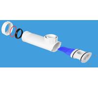 McAlpine WV-1 Bath Space-saver. 1.5" BSP female inlet nut x 1.5" universal compression outlet in White McAlpine White