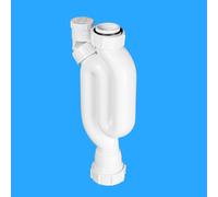 McAlpine X10V 75mm Water Seal Straight Through Anti-Syphon (Silentrap) Trap with 1.25" Multifit Outlet & Cleaning Eye in White McAlpine White