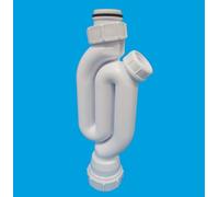 McAlpine Y10 75mm Water Seal Straight Through Trap with Multifit Outlet & Two Cleaning Eyes in White McAlpine White