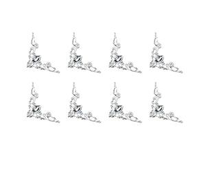 MCAOAL 8 Pack Decorative Book Corners Engraved Design Enhances Look Reduces Wear for Various Uses Metal Book Corners