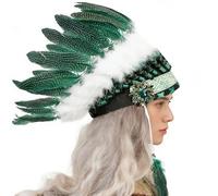 MCAOAL Adjustable Feathered Headdress Costume Headband Great for Halloween Dressing Up Stage Productions and Cultural Accessory Festival Headpiece