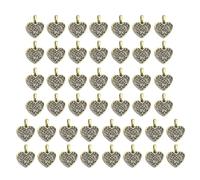 MCAOAL Antique Alloy Heart Jewelry Component for Necklace Decorations and Crafting Projects Vintage Alloy Heart Pendant Charm