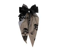 MCAOAL Bat Hair Clip For Women Halloween Cosplay Sweet Headgear Embroidered Tulle Veil Bowknot Decoration Gothic Lace Bows Halloween