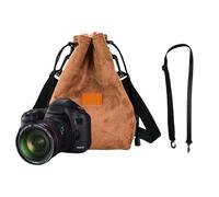 MCAOAL Camera Bag with Drawstring Camera Storage Bag Lens Case Portable Adjustable Shoulder Strap for Photographers Traveling Lightweight Single Strap