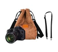 MCAOAL Camera Bag with Drawstring Camera Storage Bag Lens Case Portable Adjustable Shoulder Strap for Photographers Traveling Lightweight Single Strap