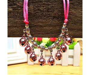 MCAOAL Dog Glinting Collar with Tibetan Carvings, XS, A XS | Wedding Jewelry with Ultra-flashing Bells for Small Girl Dogs Cats Anti-Lost Tibetan Carvings