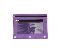 MCAOAL Double Zippers Pen Bag School Pencil Pouches File Bag 3 Rings Binders Pencil Case for Erasers Markers Scissors Storage Portable Pencil Bag