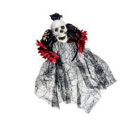 MCAOAL Elegant Spiderweb Web Lace Headband Features Skull Rose Detail Perfect For Halloween Punk Cosplay Accessories Gothic Resin Hairband For Themed Event