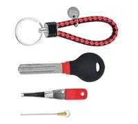 MCAOAL Essential Anglers Equipment with Double Side Hook Grinder Knots Builder and Baits Threader Fishing Hook Sharpening Outdoor Double Grooves Fishing