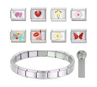 MCAOAL Eye Catching Italian Charm Italian Charm Bracelets Link Starter for Customizable Bangle Jewelry Making Party Jewelry