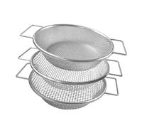 MCAOAL Garden Soil Sieve Set Metal Mesh Screens with Side Handles | 3 Piece Compost Sifter for Potting Mix Prep, Starter Tray Cleanup, Planting Use