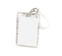 MCAOAL Multipurpose Card Sleeve with Spring Cord Clear Acrylic Card Case Water Resistant Photocard Protector for Travel