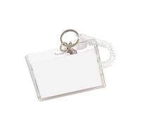 MCAOAL Multipurpose Card Sleeve with Spring Cord Clear Acrylic Card Case Water Resistant Photocard Protector for Travel