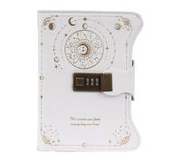 MCAOAL Password PU Leather Diary Portable Hardcover Journal Notebook 360 Pages Ribbon Bookmarks for Journaling Note Taking Secret Notebook with
