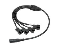 MCAOAL Professional DC5521 to 4Pin Fan Extension Cord Splitter Wire 2 3 4 5 Way Connection 37cm Length Design PCs Case Fan Power Distribution Cable