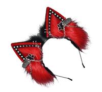 MCAOAL Punk Anime Ear Headband for Halloween Theme Event Women Cosplay Party Hairband for Music Festival Gathering Dark Wolf Ear Headband
