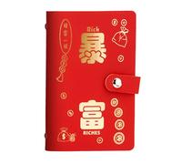 MCAOAL Stylish PU Leather Billfold with Receipt Storage, Red Riches | Holds 100 Bills for Receipts and Card Storage Organizers with Practical Accounting Features and Expense Tracking