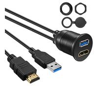 MCAOAL USB3.0 And HDTV-compatible Flush Mount Extension Cable 1m/2m For Automotive Marine And Motorcycle Environment Durability Extension Cable