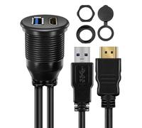 MCAOAL USB3.0 And HDTV-compatible Flush Mount Extension Cable 1m/2m For Automotive Marine And Motorcycle Environment Durability Extension Cable