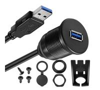 MCAOAL USB3.0 Male To Female Auditory Flush Mount Cable For Vehicle And Marine Use Mounting Dashbard Dock Adapter Dustproof Motorcycle USB Adapter