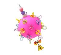 MCAOAL Vibrancy Color Interaction Chew Toy with Bells Hanging Chewable Ball for Bird Stress Reduce Mental Stimulation Bird Entertainment Toy