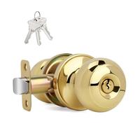MCAOAL Zincs Alloy Rotation Round Door Knobset Handle Round Shaped Entrance Doorknob for Hallway Closet Easy to Use Zinc Alloy Rotation Door Knobset Handle for Entrance Passages