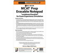 MCAT Prep Erasable Notepad/Whiteboard (noteboard booklet) with Staedtler Marker for Exam Experience Simulation