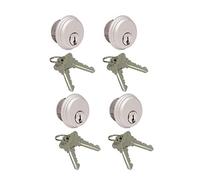 McAvory Commercial Storefront Door Lock Mortise Cylinders fits Adams Rite Kawneer Vistawall Deadbolt, in Aluminum (4 Pack, Matching Keys)