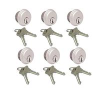 McAvory Commercial Storefront Door Lock Mortise Cylinders fits Adams Rite Kawneer Vistawall Deadbolt, in Aluminum (6 Pack, Matching Keys)