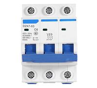 MCB, AC 400V 6/10/16/20A Practical Mini Circuit Breaker, Stable Mini DZ47-63 for Dc Systems Combiner Box Automatic switch (Color : 6a)