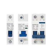 MCB DZ47-63 1P 2P 3P 4Pole C32A Miniature Circuit Breaker DZ47 60Hz 10A 16A 20A 25A 40A 63A C type C45 Mini LV Air Switch(1 Pole,C20A)