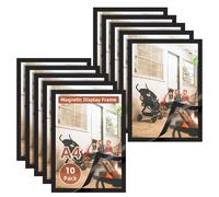 Mcbazel 10pcs A4 Magnetic Picture Frames,Self Adhesive Collage Photo Frame, Magnetic A4 Paper Display Frame Set for Home/Refrigerator/Office/Glass Window/Door