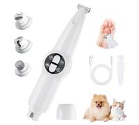 Mcbazel 2-in-1 Pet Paws Trimmer with LED Light, Rechargeable Dog/Cat Hair Shaver Grooming Clipper, Electric Cat/Dog Nail Grinder, Pet Razor for or Eyes, Ears,Face Small Areas
