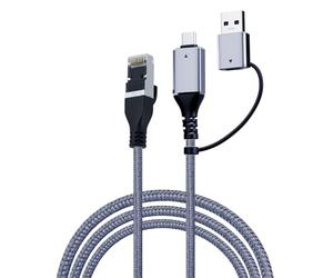 Mcbazel 2 in 1 USB A/USB C to Ethernet Cable 6.6FT, Type C to RJ45 Gigabit LAN Network Cord, Plug & Play, Compatible with MacBook, Nintendo Switch 2, iPad, iPhone 16 Pro/Max