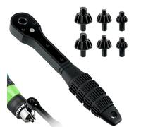 Mcbazel 3-in-1 Drill Chuck Ratchet Wrench with 2 Sets Sockets,DIY Universal Ratchet Wrench,Replacement Magnetic Drill Chuck Key for Maintenance,Install Furniture