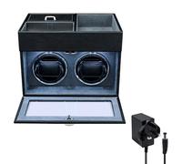 Mcbazel Automatic Double Watch Winder with Storage Box, Watch Winders for 2 Watches,Automatic Watch Winder Box with Quiet Motor(Gray)