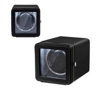 Mcbazel Automatic Rectangle PU Leather Single Watch Winder with LED Light - Black