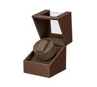 Mcbazel Automatic Watch Winder Box PU Quad Single Automatic Watch Display Storage Wristwatch-Brown