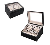 Mcbazel Automatic Watch Winder Box with 4 Watch Winder & 6 Extra Storage Space,Multifunction Organized Watch Display 4+6 Storage
