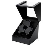 Mcbazel Automatic Watch Winder, Triple Watch Winders for 3 Watches,Automatic Watch Winder Box with Quiet Motor PU Leather Fiber Pattern-Black