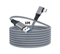 Quest 2 cable 6M,Mcbazel USB 3.0 to USB C Braided Cord 5Gbps High Speed Data Transfer &3.0 Fast Charging 90 Degree for O-culus Quest /2/PS5/Switch/Phone/Type-C Port Devices