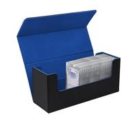 Mcbazel Card Deck Box for 35PT Magnetic Card Holder, Card Deck Holder for MTG/TCG cards,PU Leather Deck Box Storage Case(Black Blue)