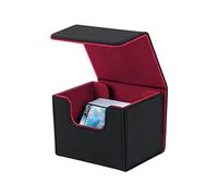 Mcbazel Classic Elegant Deck Box for MTG Cards, Fits 100+ Single Sleeved Cards, Black&Red